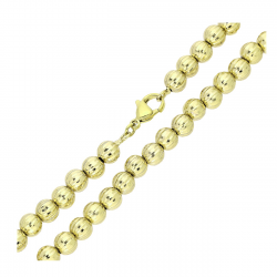 14K ŁAŃCUSZEK POZŁACANY 45 CM 6 MM KULKI DIAMENTOWANE XUPING 85486