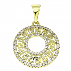 14K ZAWIESZKA POZŁACANA 31/21 MM GRECKI KRĄG XUPING 85495