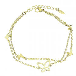14k BRANSOLETKA POZŁACANA 17+3 CM MOTYLKI XUPING 85512