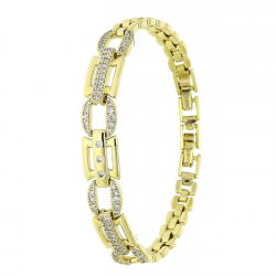 14k BRANSOLETKA POZŁACANA 18,5-17 CM 9 MM ELEGANCE XUPING 85523