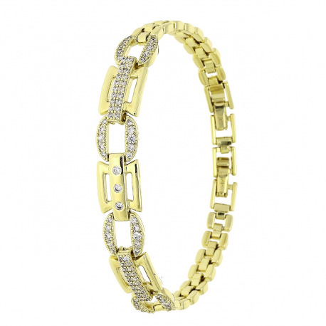 14k BRANSOLETKA POZŁACANA 18,5-17 CM 9 MM ELEGANCE XUPING 85523