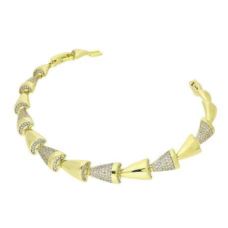 14k BRANSOLETKA POZŁACANA 19-17 CM 8 MM LUXURY XUPING 85525