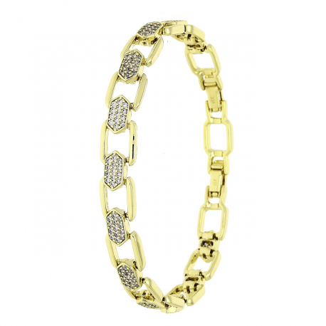14k BRANSOLETKA POZŁACANA 19-17 CM 8 MM ELEGANCE XUPING 85526