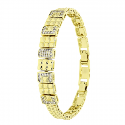 14k BRANSOLETKA POZŁACANA 18,5-16,5 CM 10 MM ELEGANCE XUPING 85527