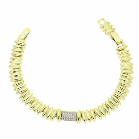 14k BRANSOLETKA POZŁACANA 19-17 CM 9 MM ELEGANCE XUPING 85531