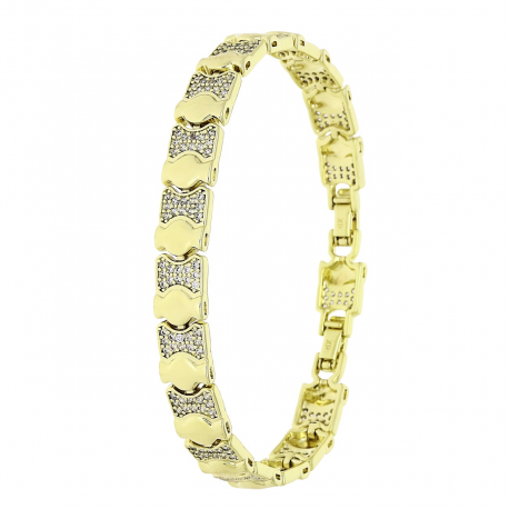 14k BRANSOLETKA POZŁACANA 20-18 CM 8 MM LUXURY XUPING 85539