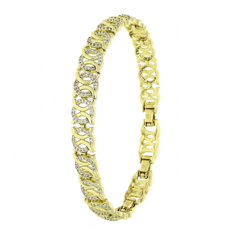 14k BRANSOLETKA POZŁACANA 20,5-18,5-16,5 CM 9 MM LUXURY XUPING 85540