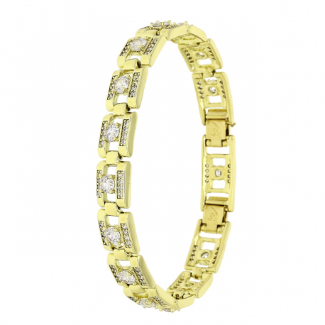 14k BRANSOLETKA POZŁACANA 19-17 CM 9 MM ELEGANCE XUPING 85541