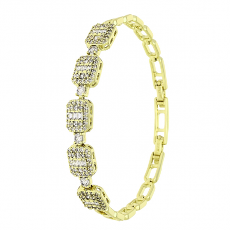 14k BRANSOLETKA POZŁACANA 18,5-17 CM 8 MM ELEGANCE XUPING 85542