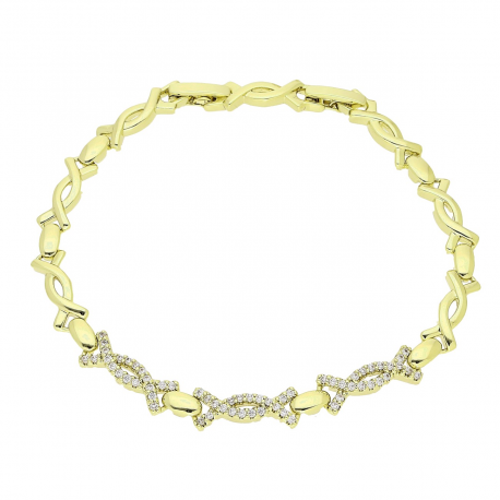 14k BRANSOLETKA POZŁACANA 19,5-17,5 CM 7 MM ELEGANCE XUPING 85549