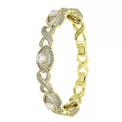 14k BRANSOLETKA POZŁACANA 18,5-16,5 CM 11 MM ROYAL LUXURY XUPING 85553