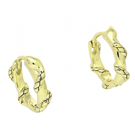 14k KOLCZYKI POZŁACANE 13/4 MM ZŁOTE KÓŁKA ŻMIJE XUPING 85573