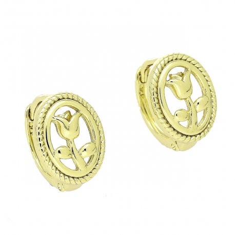 14k KOLCZYKI POZŁACANE 13/10 MM ZŁOTE TULIPANY XUPING 85575