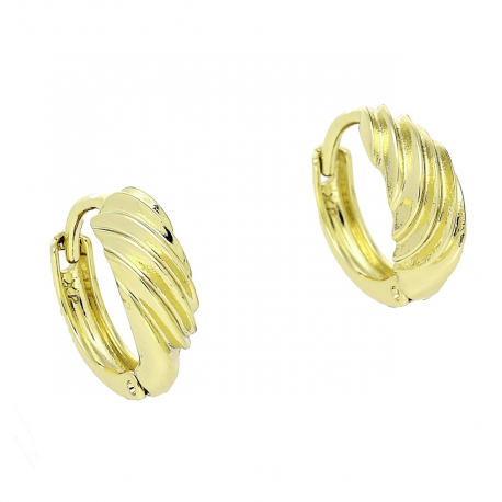 14k KOLCZYKI POZŁACANE 13/5 MM ZŁOTE KÓŁKA XUPING 85576