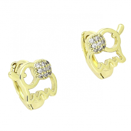 14k KOLCZYKI POZŁACANE 11/10 MM ZŁOTE SŁONIKI XUPING 85609