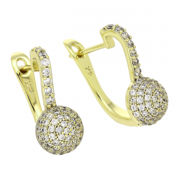 14k KOLCZYKI POZŁACANE 19/9 MM TRADYCYJNE BRYLANTOWE XUPING 85632