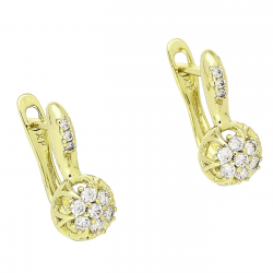 14k KOLCZYKI POZŁACANE 16/8 MM TRADYCYJNE Z BRYLANCIKAMI XUPING 85633