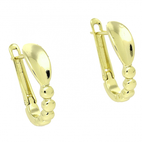 14k KOLCZYKI POZŁACANE 16/5 MM ZŁOTE MAŁE ELEGANTKI XUPING 85664