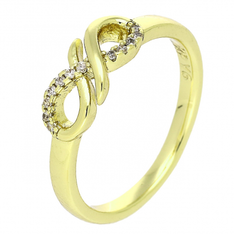 14k PIERŚCIONEK POZŁACANY 5 MM INFINITI XUPING 85688