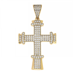 ZAWIESZKA POZŁACANA 57/32 MM BRYLANTOWY KRZYŻ XUPING 85695