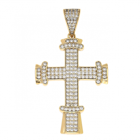 ZAWIESZKA POZŁACANA 57/32 MM BRYLANTOWY KRZYŻ XUPING 85695