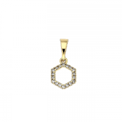 ZAWIESZKA POZŁACANA 17/8 MM BRYLANTOWY SZEŚCIAN XUPING 85707