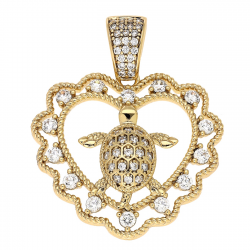 ZAWIESZKA POZŁACANA 45/37 MM BRYLANTOWE SERCE XUPING 85711