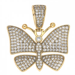 ZAWIESZKA POZŁACANA 41/36 MM BRYLANTOWY MOTYL XUPING 85717