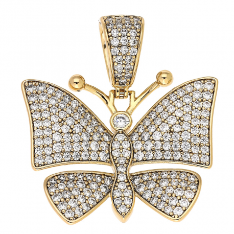 ZAWIESZKA POZŁACANA 41/36 MM BRYLANTOWY MOTYL XUPING 85717