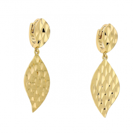 KOLCZYKI POZŁACANE 32/10 MM DIAMENTOWANE ELEGANTKI XUPING 85748