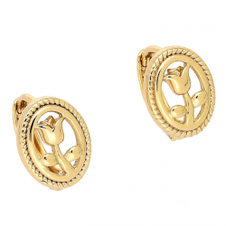 KOLCZYKI POZŁACANE 13/10 MM ZŁOTE TULIPANY XUPING 85758