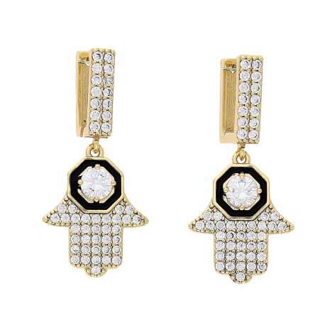 KOLCZYKI POZŁACANE 33/15 MM BRYLANTOWE ELEGANTKI XUPING 85774