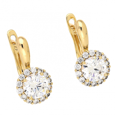 KOLCZYKI POZŁACANE 19/10 MM BRYLANTOWA MARKIZA XUPING 85787