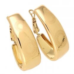 KOLCZYKI POZŁACANE 34/12 MM TRADYCYJNE MAT POŁYSK XUPING 85797