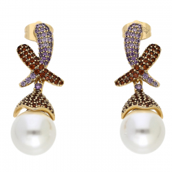 KOLCZYKI POZŁACANE 27/12 MM ELEGANCE XUPING 85801