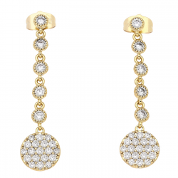 KOLCZYKI POZŁACANE 42/10 MM BRYLANTOWE ELEGANTKI XUPING 85819