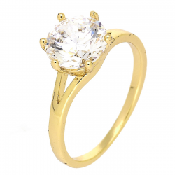 PIERŚCIONEK POZŁACANY 8 MM ZARĘCZYNOWY BRYLANT XUPING 85826