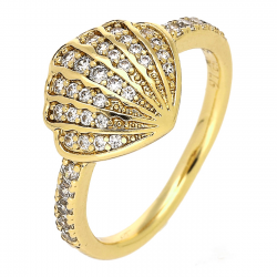 PIERŚCIONEK POZŁACANY 11 MM BRYLANTOWA MUSZELKA XUPING 85830