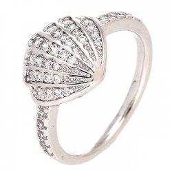 PIERŚCIONEK PLATYNOWANY 11 MM BRYLANTOWA MUSZELKA XUPING 85831