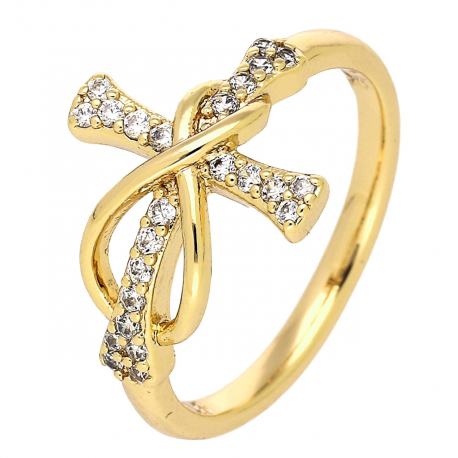 PIERŚCIONEK POZŁACANY 13 MM NIESKOŃCZONA WIARA XUPING 85832