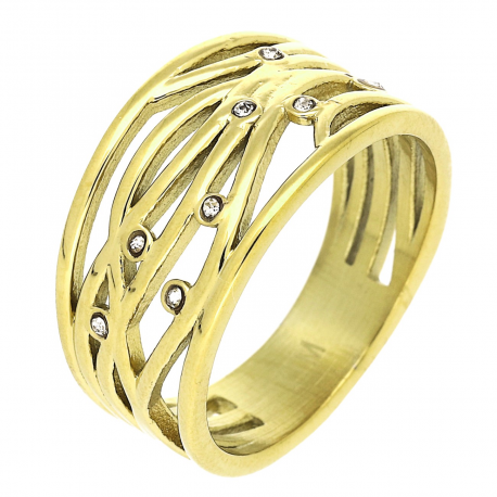 PIERŚCIONEK POZŁACANY 12 MM S.STEEL TTM XUPING 85849