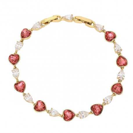 BRANSOLETKA POZŁACANA 19-17 CM 7 MM ROSE CRYSTAL XUPING 85866