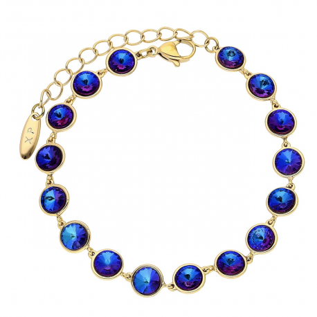 BRANSOLETKA POZŁACANA 18+5 CM 8 MM SAPPHIRE CRYSTAL XUPING 85868
