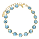 BRANSOLETKA POZŁACANA 18+5 CM 8 MM SAPPHIRE LIGHT CRYSTAL XUPING 85869