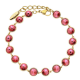 BRANSOLETKA POZŁACANA 18+5 CM 8 MM ROSE CRYSTAL XUPING 85871