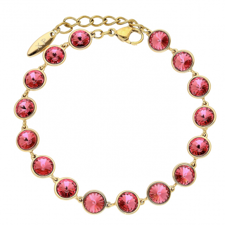 BRANSOLETKA POZŁACANA 18+5 CM 8 MM ROSE CRYSTAL XUPING 85871