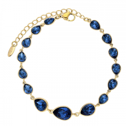 BRANSOLETKA POZŁACANA 17+5 CM 9 MM SAPPHIRE CRYSTAL XUPING 85873