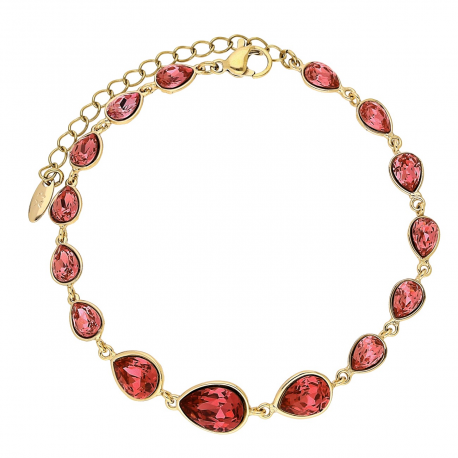 BRANSOLETKA POZŁACANA 17+5 CM 9 MM ROSE CRYSTAL XUPING 85876