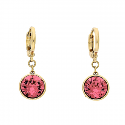 KOLCZYKI POZŁACANE 27/10 MM ROSE CRYSTAL XUPING 85879