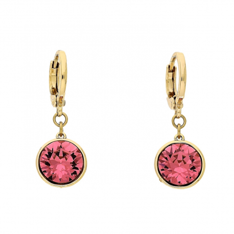 KOLCZYKI POZŁACANE 27/10 MM ROSE CRYSTAL XUPING 85879